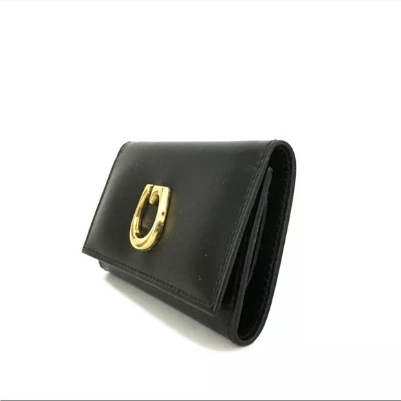 Black GUCCI G Logo Leather 6 Ring Key Case keys wallet holder with all hooks - Picture 5 of 8